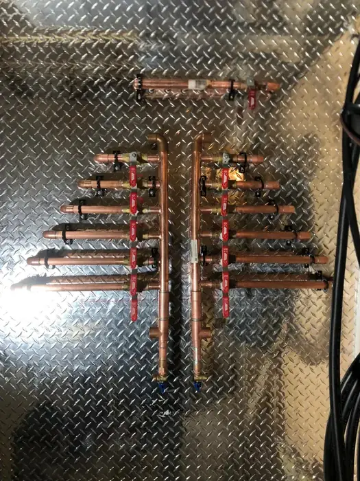 A copper distribution manifold.